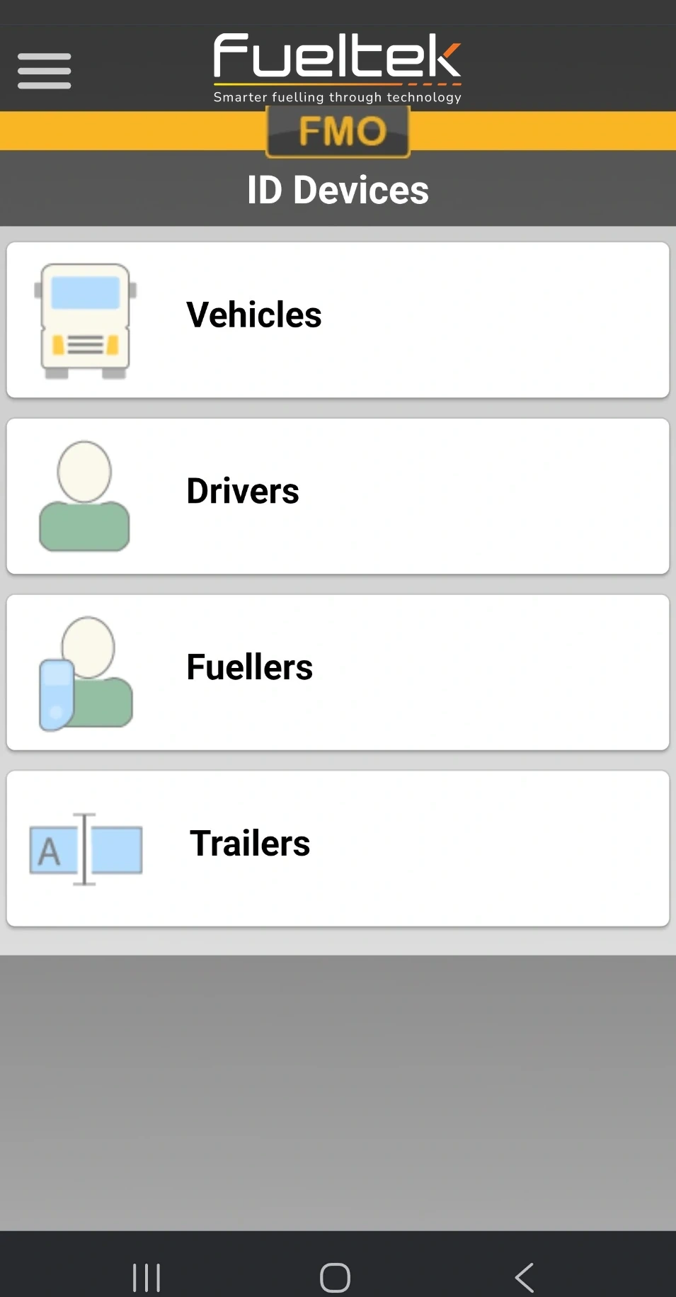 FMO mobile access to vehicles, drivers and fuellers