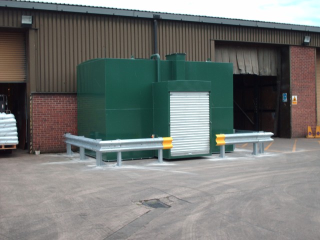 Bunded Fuel Tank Protected with ARMCO Barrier