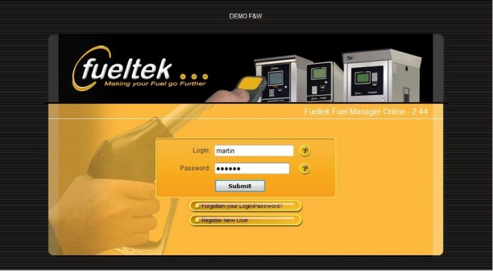 login page image for fueltek