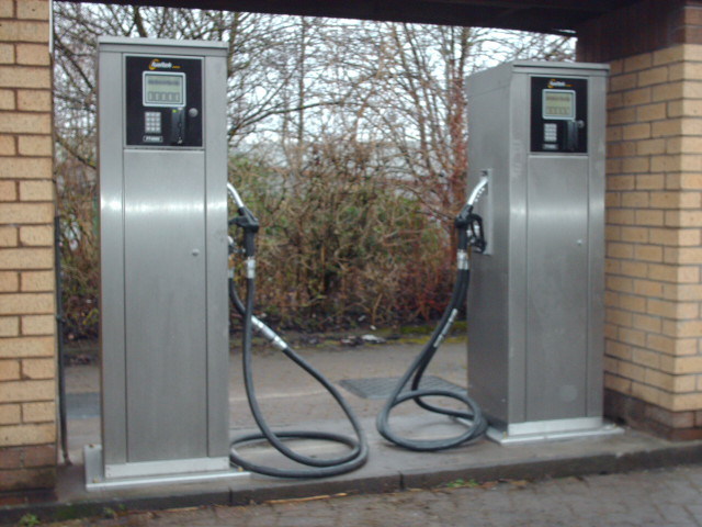 Two Fueltek FT4000AP fuel pumps in a bespoke filling station