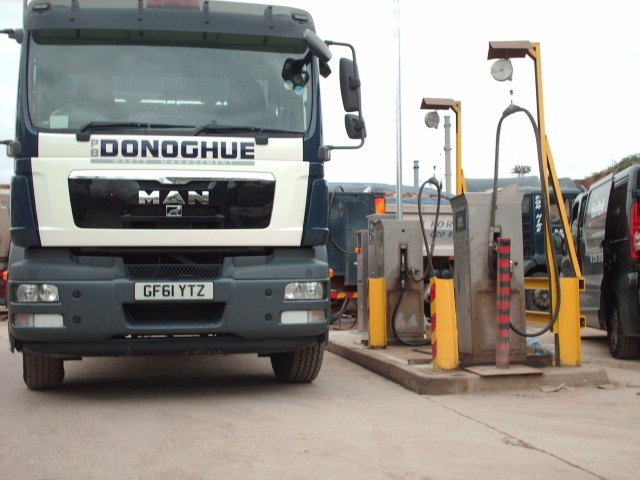 PB Donoghue truck parked next to two FuelTek fuel pumps