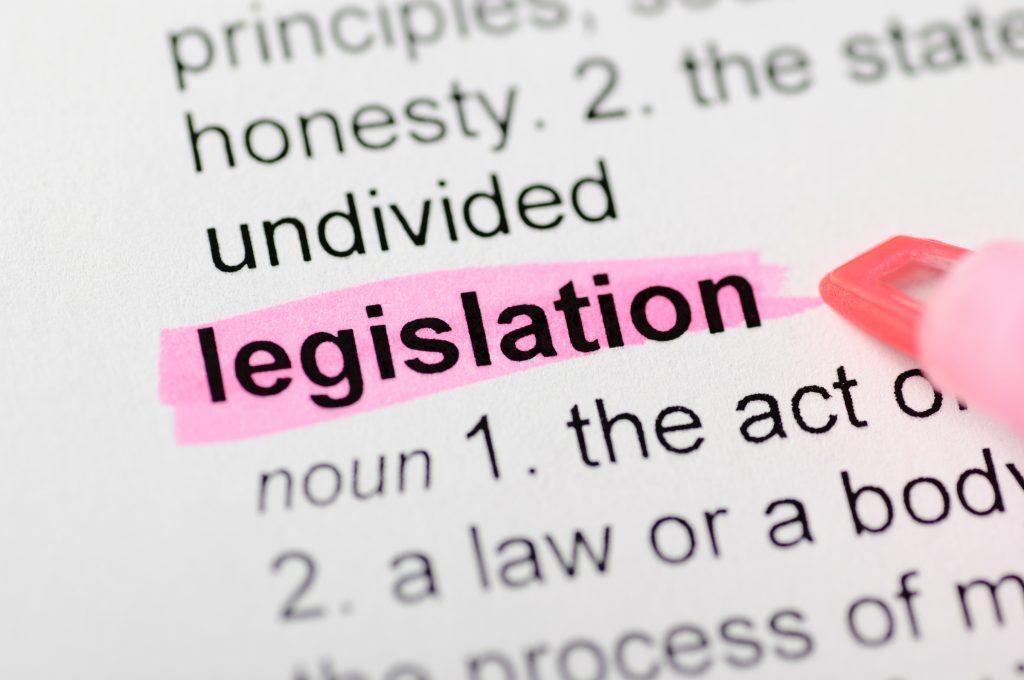 Legislation highlighted in dictionary