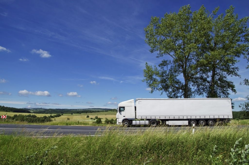 Lorry on road