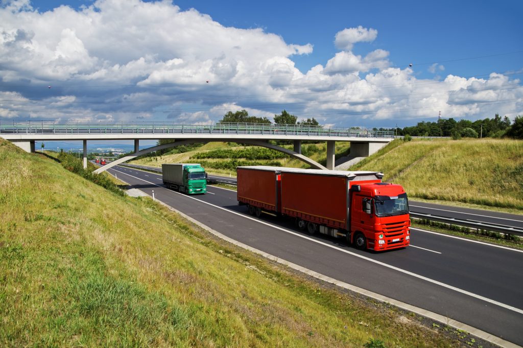 Lorries on motorway