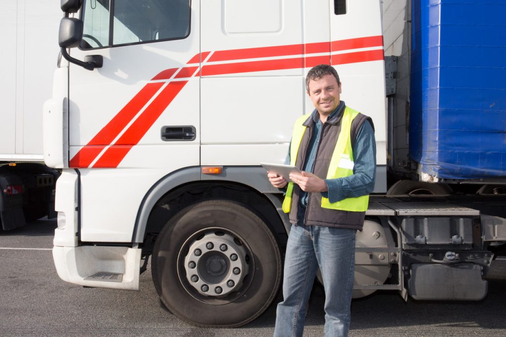 transportation man truck driver portrait