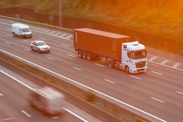 lorry on motorway