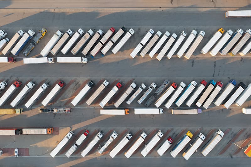 haulage fleet top down view