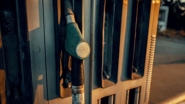 A close-up of a gas pump