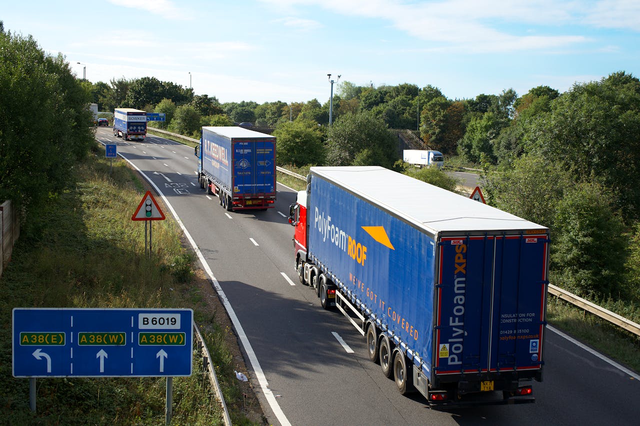 Lorry on motorway